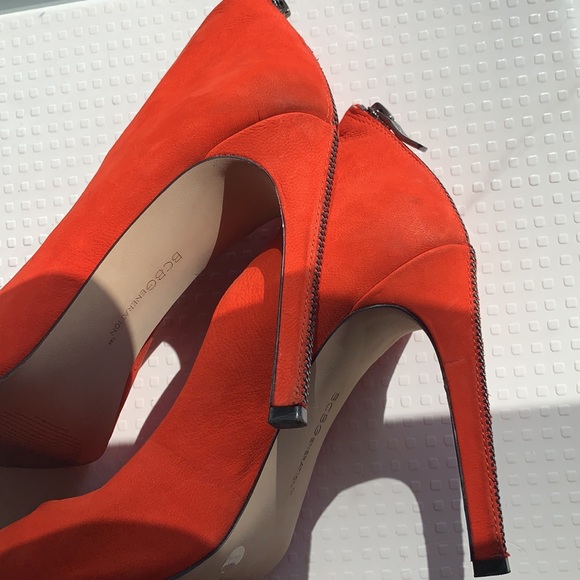 BCBGeneration red suede zip backed heels - Picture 6 of 7